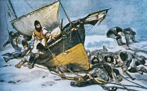Arctic Expedition Drucke: At The End, c1845, 1936. Creator: Unknown. At The End, c1845, 1936. Creator: Unknown