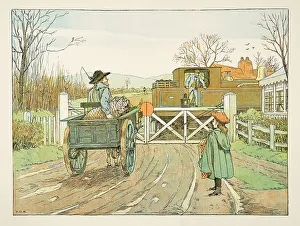 Steam Engine Driver Drucke: The Engine Driver, from Four and Twenty Toilers, pub. 1900 (colour lithograph)