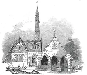 Victorian Era Transportation History Drucke: Engine-house, at Croydon, 1845. Creator: Unknown