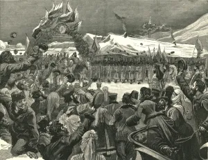 Der Einzug des Fürsten Alexander in Sofia, 26. Dezember 1886. Künstler: Unbekannt