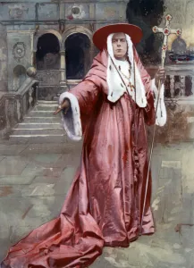 Vintage Theatrical Portraits Drucke: ES Willard in The Cardinal, c1902