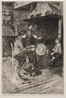 Etiketten von Venedig: Die Seidenweberin des 19.Jh., Künstler : Otto H. Bacher (Amerikaner , 1856 - 1909)