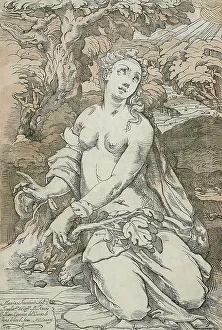 Chiaroscuro Woodcut Art Drucke: Eve, 1587. Creator: Andrea Andreani