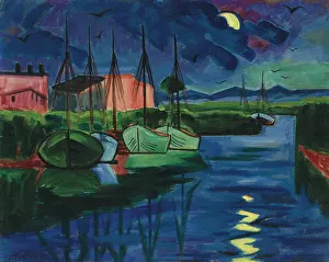Expressionist Landscape Painting Drucke: Evening, c1922. Creator: Pechstein, Hermann Max (1881-1955)