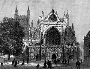 Historic English Buildings Drucke: Exeter Cathedral, 1873. Creator: Unknown