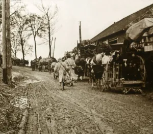 WWI Soldiers Drucke: The Exodus, c1914-c1918