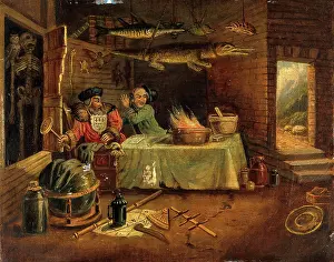Eine Explosion in einem Laboratorium. Künstler: Hogarth, William, 1697-1764 (Nachahmung).