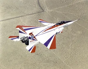 American Military Aviation History Drucke: F-15B ACTIVE with Thrust Vectoring Nozzles, 1997. Creator: Carla Thomas