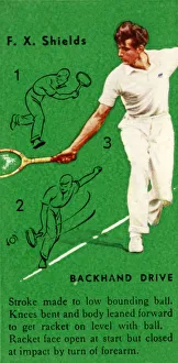 Classic Tennis Images Drucke: F. X. Shields - Backhand Drive, c1935. Creator: Unknown