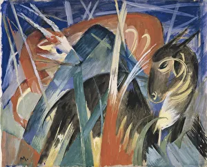 Erzählende Tiere I (Komposition mit Tieren I), 1913. Künstler: Marc, Franz (1880-1916)