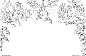 Communication Concept Drucke: Facsimile of the Mulready Envelope