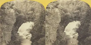 American Waterfalls Drucke: Fall Creek, Ithaca, N. Y. 2d, or Forest Fall, 60 feet high, from north bank, 1860 / 65