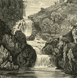 Black And White Ireland Drucke: Fall in the Devils Glen, 1898. Creator: Unknown