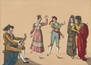 French Graphic Arts Drucke: The Fandango, c1830-1840