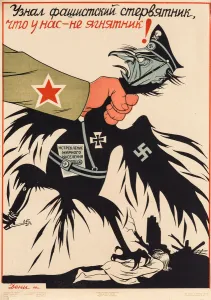 World War II Propaganda Art Drucke: The Fascist vulture Found Out that We Are Not Sheep