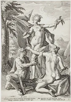 Allegorical Female Figures Drucke: The Three Fates, 1588. Creator: Jacob Matham