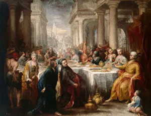 Sergei Ivanovich Gribkov Artist Drucke: The Feast of Belshazzar, 1705