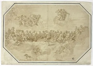 Seventeenth Century Religious Art Drucke: Feast of the Gods: Ceiling Design, n.d. Creator: Unknown