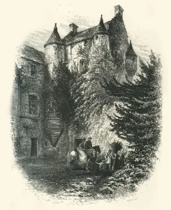 Scottish Borders Castle Drucke: Fernichurst Castle, c1870