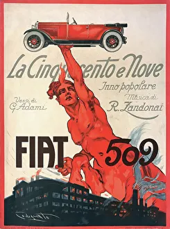 Vintage Automobile Posters Drucke: Fiat 509, 1925. Creator: Codognato, Plinio (1878-1940)