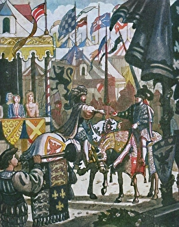 King Henry VIII Drucke: At the Field of the Cloth of Gold, c1934