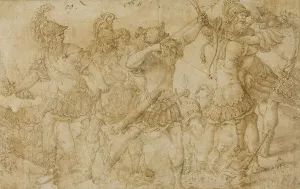 Kämpfende Krieger, um 1540. Schöpfer unbekannt