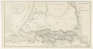 Fiktive Karte mit Hinweisen zu den Hauptbrechungen der Dielen usw., entlang der Flüsse, 1809. Schöpfer: Antoni Zürcher