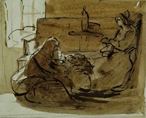 Scottish Heritage Art Gallery Drucke: Figure Composition - Cottage Interior, c1830s, Creator: John Phillip