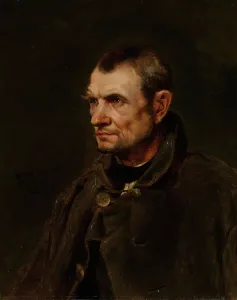Oil On Canvas Heritage Images Drucke: Figure Study of the Farmer Florian Killian, 1872. Creator: Eilif Peterssen