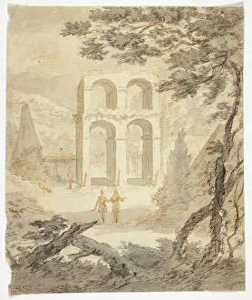 Red Chalk Drawings Drucke: Figures Among Classical Ruins, n.d. Creator: Gerit Rademaker