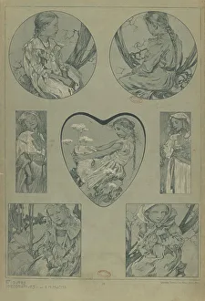 Vienna Secession Style Drucke: Figures décoratives, 1902. Creator: Mucha, Alfons Marie (1860-1939)