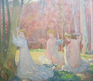 Drucke von Figuren in einem Frühlingslandschaft, (Heiliger Hain), 1897 Maurice Denis Drucke: Figuren in einem Frühlingslandschaft, (Heiliger Hain), 1897. Künstler: Maurice Denis.
