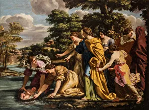 Old Testament Allegory Drucke: The Finding of Moses, 17th century