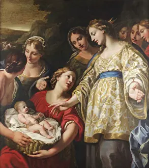 Baroque Art Images Drucke: The Finding of Moses. Creator: Marinari, Onorio (1627-1715)