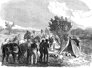 Die Überreste der verlorenen Entdecker Harding, Panter und Goldwyer...Nordwest-Australien, 1865 Schöpfer: Unbekannt.