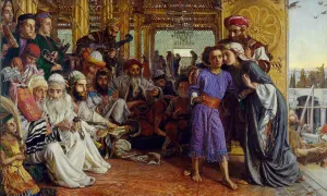 Pre Raphaelite Brotherhood Artists Drucke: The Finding of the Saviour in the Temple, 1854-55. Creator: William Holman Hunt