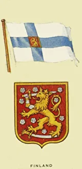Finnish Flag Drucke: Finland, c1935. Creator: Unknown