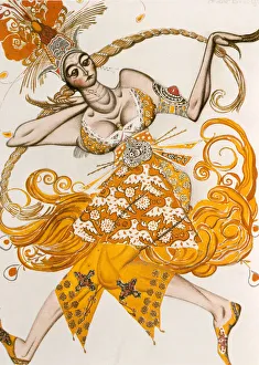 Die Feuerfeder, Kostüm für Die Feuerfeder, Ballett von Igor Strawinski, 1910. Künstler: Leon Bakst