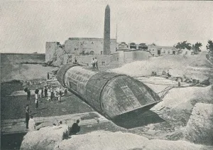 Drucke von Der erste Versuch der Landung, 1877 (1910). Cleopatras Stab war anfangs in der ägyptischen Stadt Heliopolis auf Befehl von Thutmose III., um die Jahrtausende vor Christi Geburt herum errichtet William James Drucke: Der erste Versuch mit dem Starten, 1877, (1910)