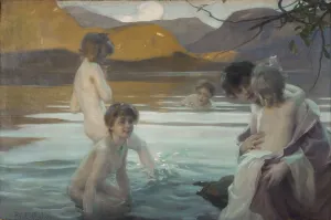 Erster Bad, 1910 (oder C1907). Künstler: Paul Chabas
