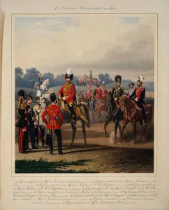 Fine Art Images Drucke: First Guard Light Cavalry Division, 1867. Artist: Piratsky, Karl Karlovich (1813-1889)