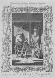 Historic British Monarchs Drucke: The first interview of Edgar and Elfrida, 1773. Creator: Rennoldson