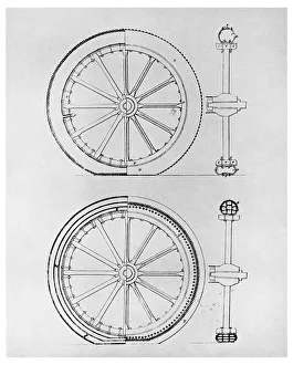 Victorian Era Transportation Drucke: The first pneumatic tyre, 1845 (1956)