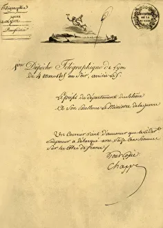 Erste Telegraphendespatch aus Lyon, 4. März 1815, (1921). Ersteller: Unbekannt.