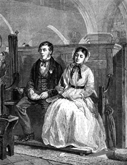 Die erste Zeit der Bitte, von W. Hemsley...Ausstellung der Gesellschaft britischer Künstler, 1869. Schöpfer: Unbekannt