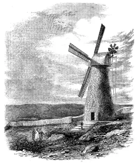 Wind Power Technology Drucke: The First Windmill at Jerusalem, 1858. Creator: Unknown