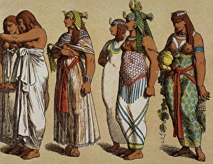 Ancient Egyptian Queens Drucke: First wives of the pharaoh, Egypt. Creator: Unknown