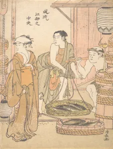 Der Fischhändler, von Torii Kiyonaga gegründet