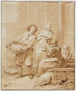 Der Fischhändler, zweite Hälfte des 18. Jahrhunderts. Schöpfer: Hendrik Meijer (niederländischer Maler, * 1737 - † 1793)