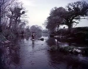 Arthur Charles Kirby Ware Drucke: Fishing on the Tamar, Cornwall, c1955. Creator: Arthur Charles Kirby Ware